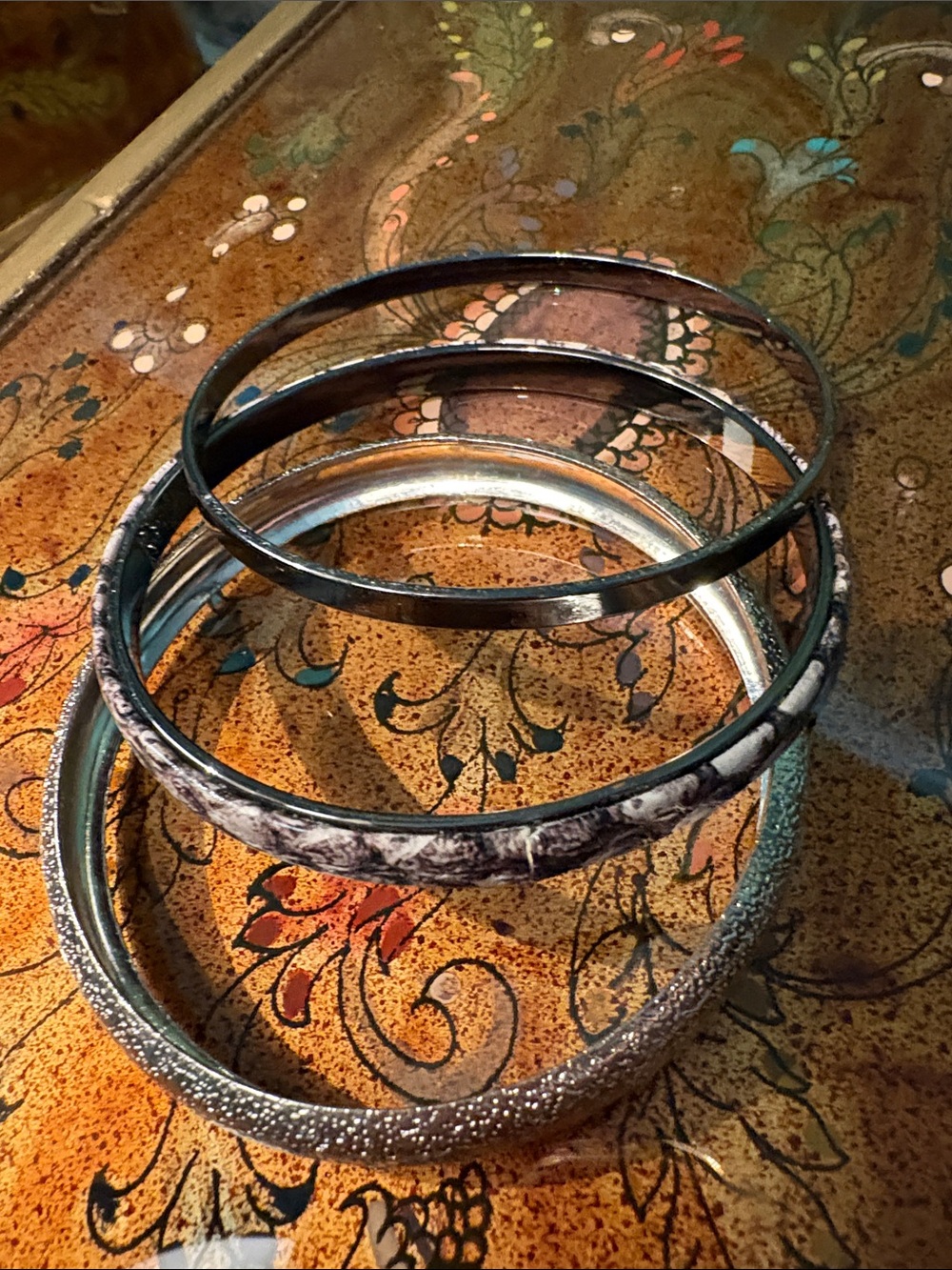 Silver and Metallic Stacked Bangles - Home Accents